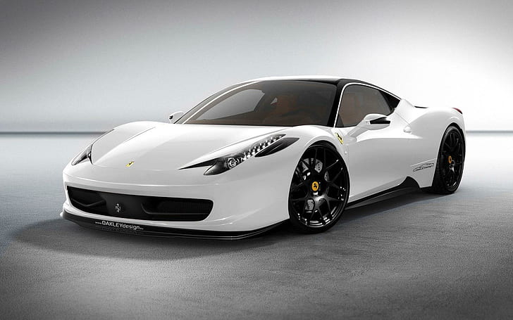 White Ferrari desktop, white coupe
