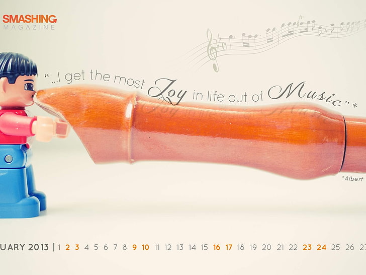 Joy Of Life-February 2013 calendar desktop themes .., brown Smashing magazine January calendar, HD wallpaper