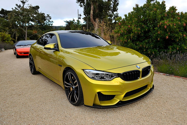 yellow Buick coupe, car, BMW, BMW M4 Coupe, vehicle, mode of transportation