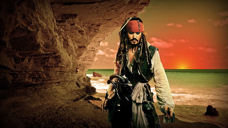 Johnny Depp Pirates of the Caribbean, Jack Sparrow, people, one Person