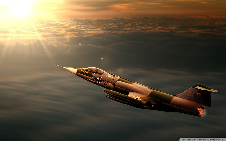 warplanes, artwork, Lockheed F-104 Starfighter, Luftwaffe, military aircraft
