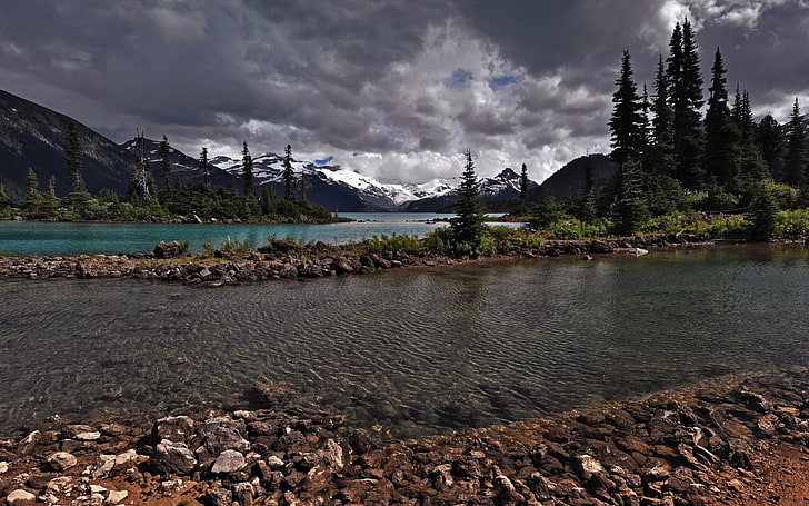 nature, river, sky, mountains, Canada, landscape, cloud - sky, HD wallpaper