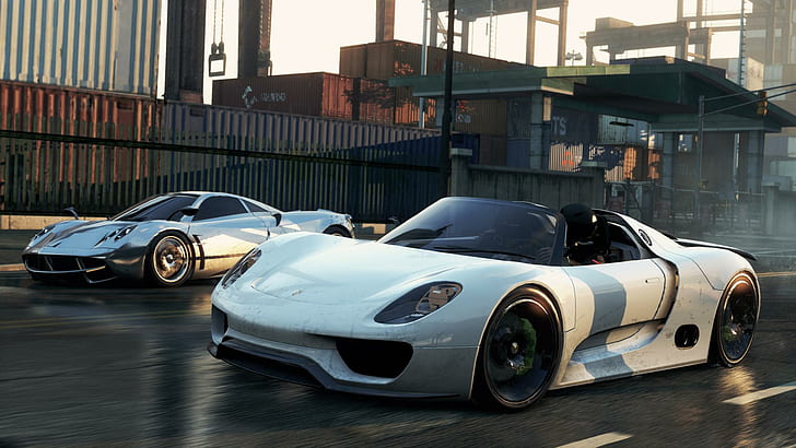 Pagani Vs. Porsche, most wanted, cars, huayra, game, racing, need for speed, HD wallpaper