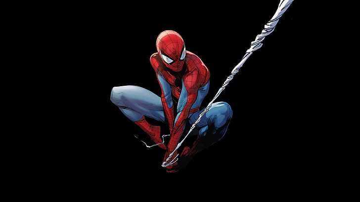 Marvel Comics, Spider-Man, black background, superhero, studio shot