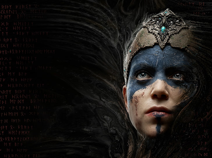 Hellblade Senua's Sacrifice Video Game, silver-colored crown with teal gemstones