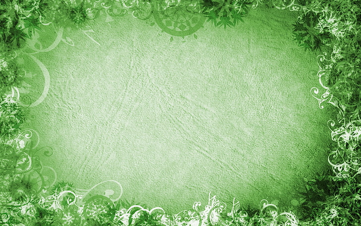 green and white floral clip art, patterns, light, background, HD wallpaper