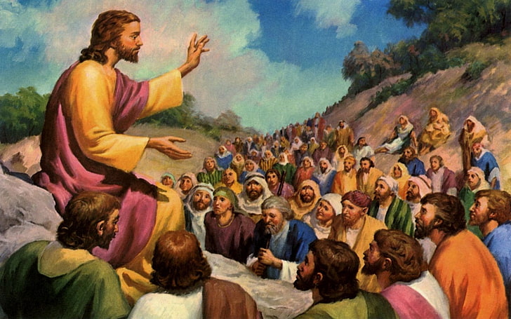 jesus, group of people, crowd, large group of people, men, gesturing, HD wallpaper