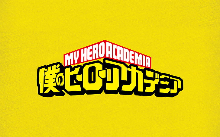 Anime, My Hero Academia, Boku no Hero Academia, yellow, text