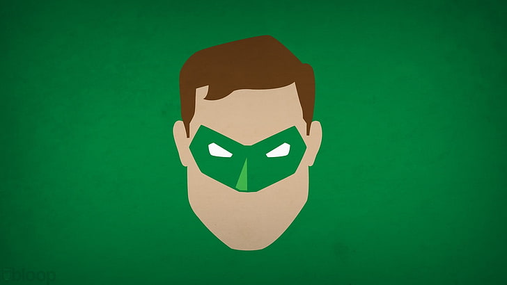 Green Lantern vector art, DC Comics, minimalism, simple background