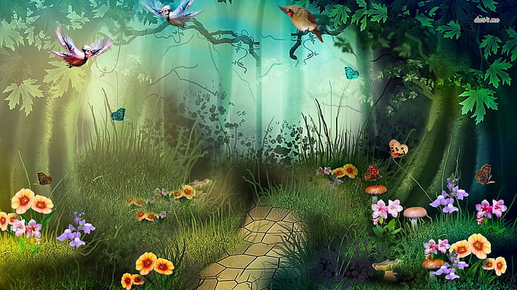 HD wallpaper: Fantasy, Forest, flower, flowering plant, beauty in nature |  Wallpaper Flare