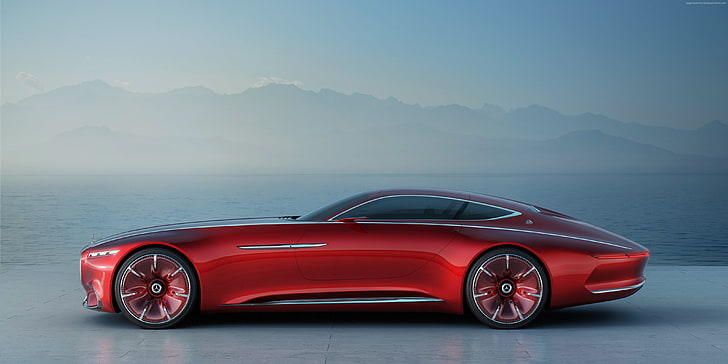 Vision Mercedes Maybach 6, red, electric cars, luxury cars