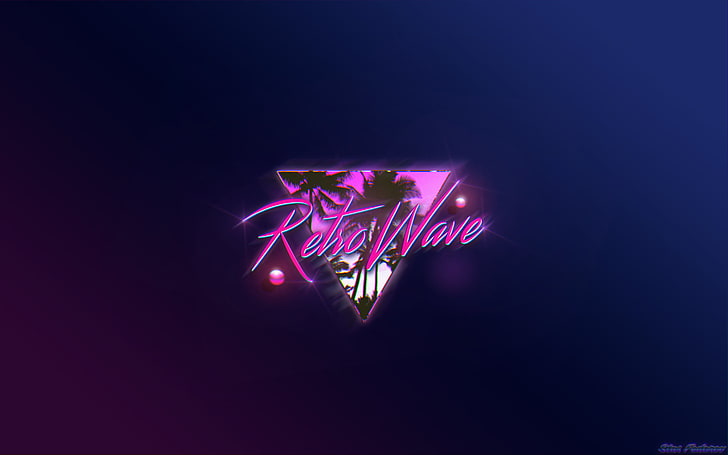 pink and black Retro Wave logo, New Retro Wave, synthwave, neon, HD wallpaper