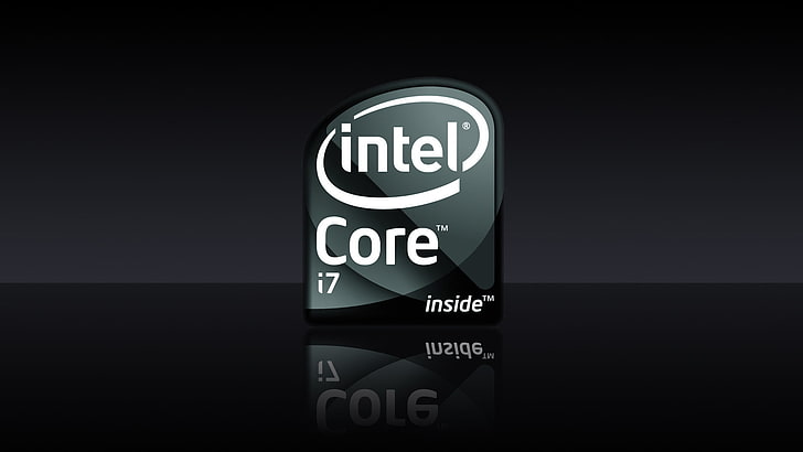 Intel Core i7 logo, Processor, Inside, backgrounds, illustration, HD wallpaper