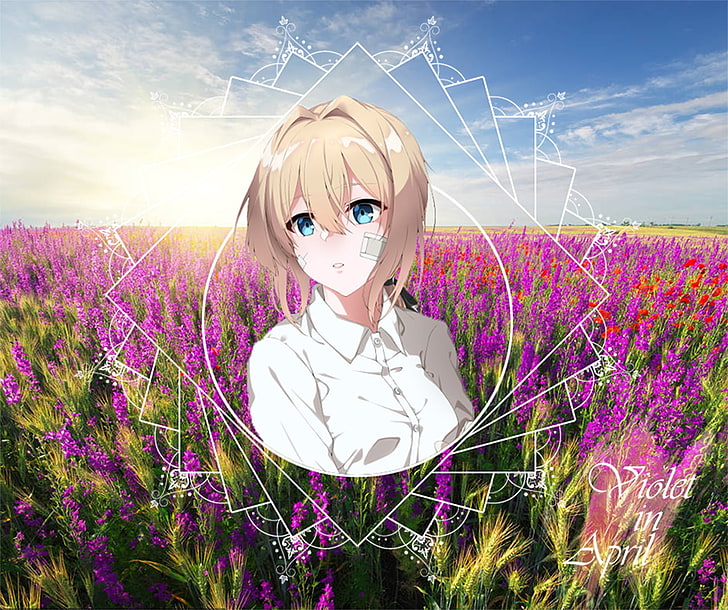 violet, Violet Evergarden, picture-in-picture, anime girls