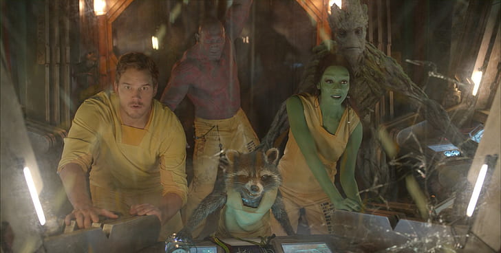 Guardians of the Galaxy, Rocket Raccoon, Star Lord, Drax the Destroyer, HD wallpaper