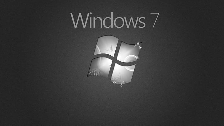 Windoows 7, branco, microsoft, logo, preto, windows 7, 3d and abstract, HD wallpaper