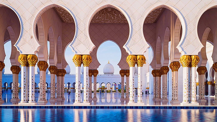 grand mosque, abu dhabi, ancient, historical, architecture, HD wallpaper