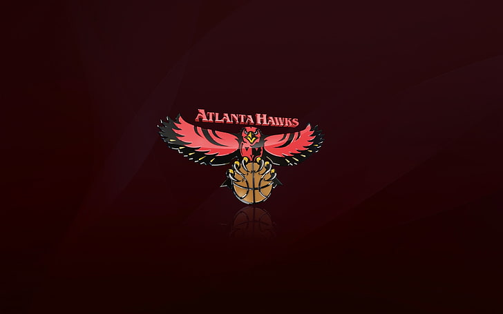 Red, The ball, Basketball, Background, Logo, NBA, Hawks, Atlanta Hawks, HD wallpaper