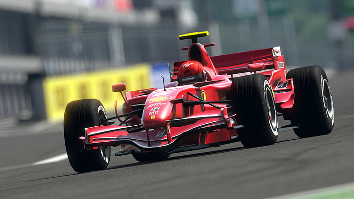 Ferrari, Formula 1, depth of field, car, video games, Gran Turismo 5