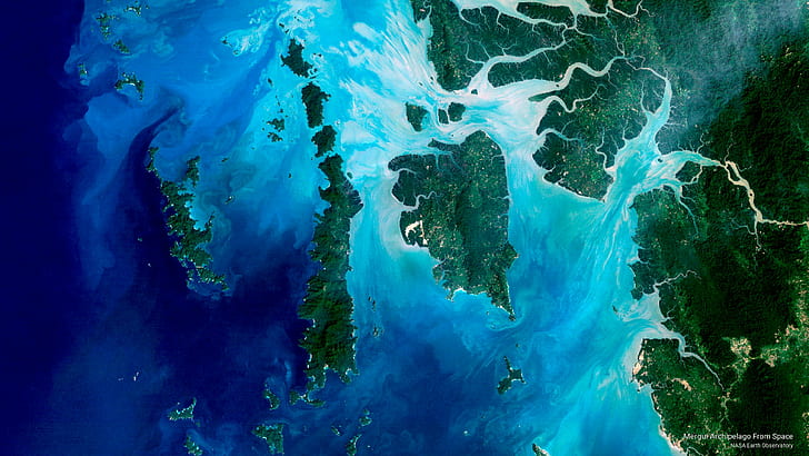Mergui Archipelago From Space, HD wallpaper