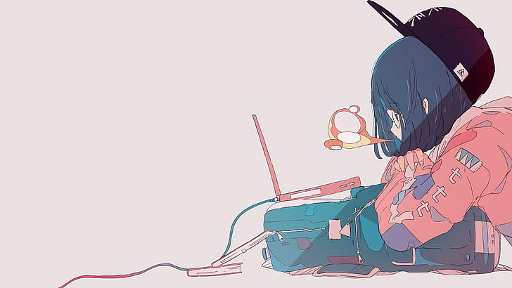 HD wallpaper: Anime, Girl, Laptop | Wallpaper Flare