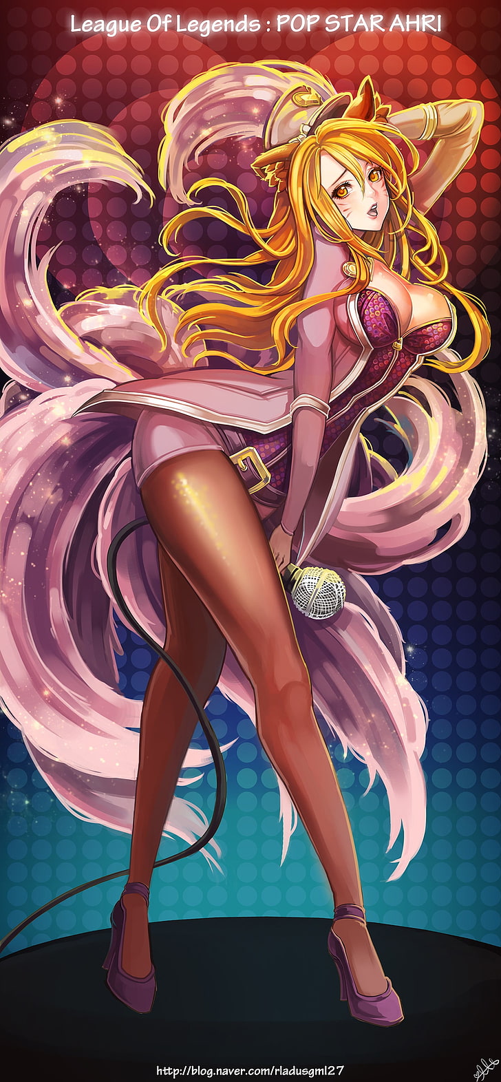 tail, women, Ahri, League of Legends, clothing, multi colored
