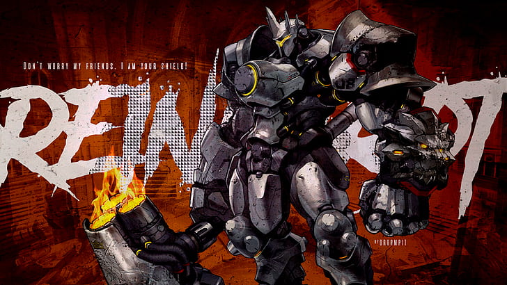 robot with hammer wallpaper, Overwatch, Reinhardt (Overwatch), HD wallpaper