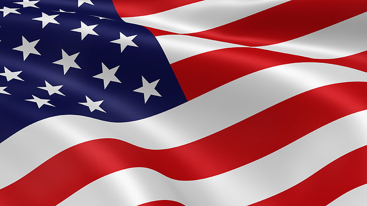 USA Flag 4K, red, backgrounds, striped, shape, no people, pattern, HD wallpaper