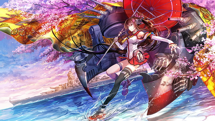Kantai Collection, water, leisure activity, nature, sport, one person