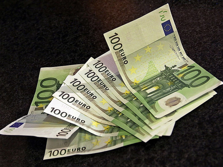 100 euro banknotes, money, green, black, currency, finance, paper Currency