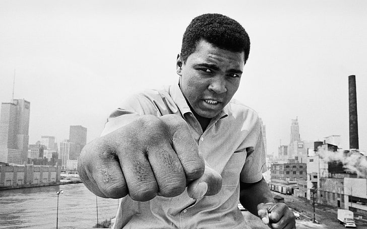 muhammad, ali, boxing, legend, sports, bw, architecture, built structure