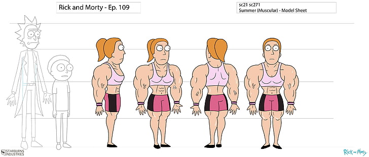 woman wearing pink sports bra illustration, Rick and Morty, Summer Smith