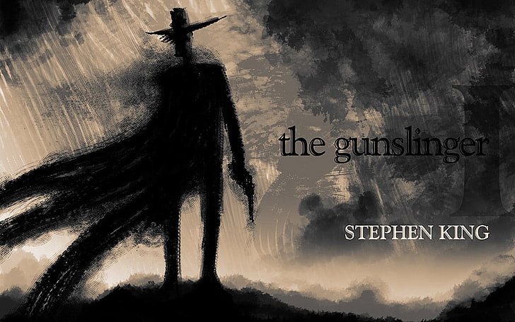 The Gunslinger by Stephen King poster, The Dark Tower, text, communication