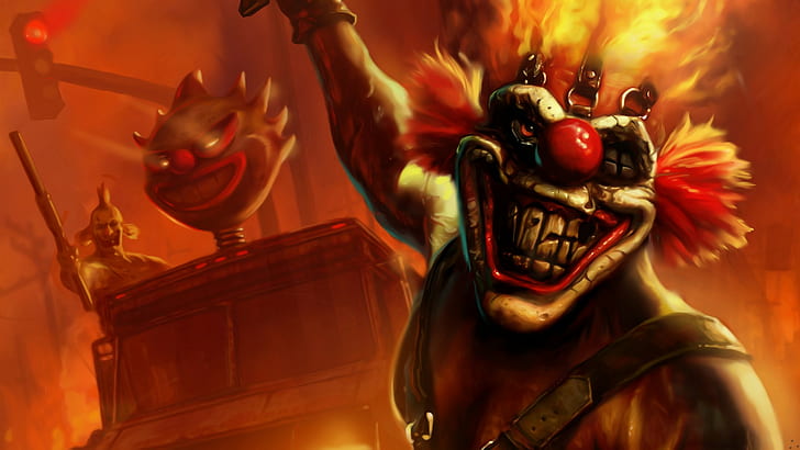 Twisted Metal Sweet Tooth Clown Drawing HD, video games