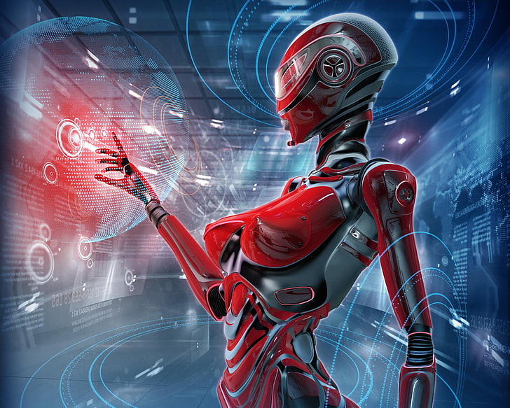 robot, sci-fi, skills, high tech, cyborg, Fantasy, technology, HD wallpaper