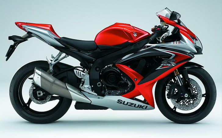 Suzuki GSX R600 HD, red black and grey suzuki r gsx, bikes, motorcycles, HD wallpaper