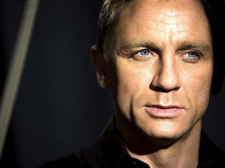 Daniel Craig, actor, celebrity, face, shadow, sight, pensive, HD wallpaper