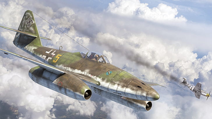 Messerschmitt Me.262, Nazi, Luftwaffe, artwork, vehicle, military aircraft
