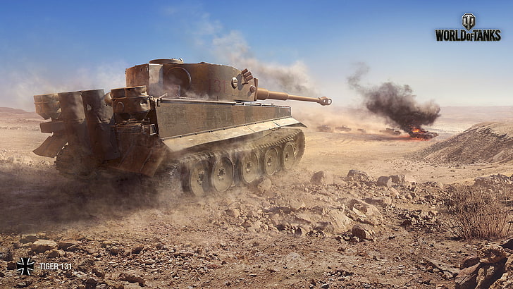 Tiger 131, World of Tanks, video games, smoke - physical structure, HD wallpaper