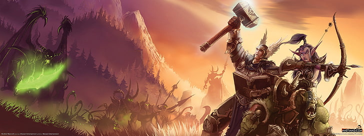 Dual Screen Fantasy World of Warcraft Video Games World of Warcraft HD Art
