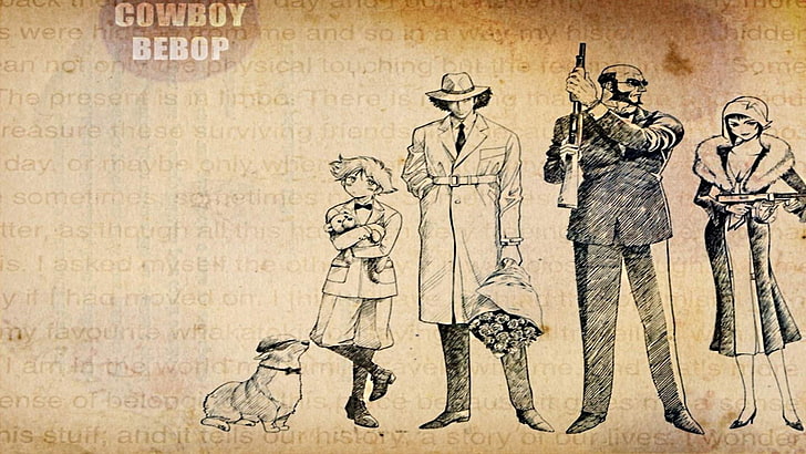 Cowboy Bebop, Spike Spiegel, Faye Valentine, Jet Black, Ein, HD wallpaper
