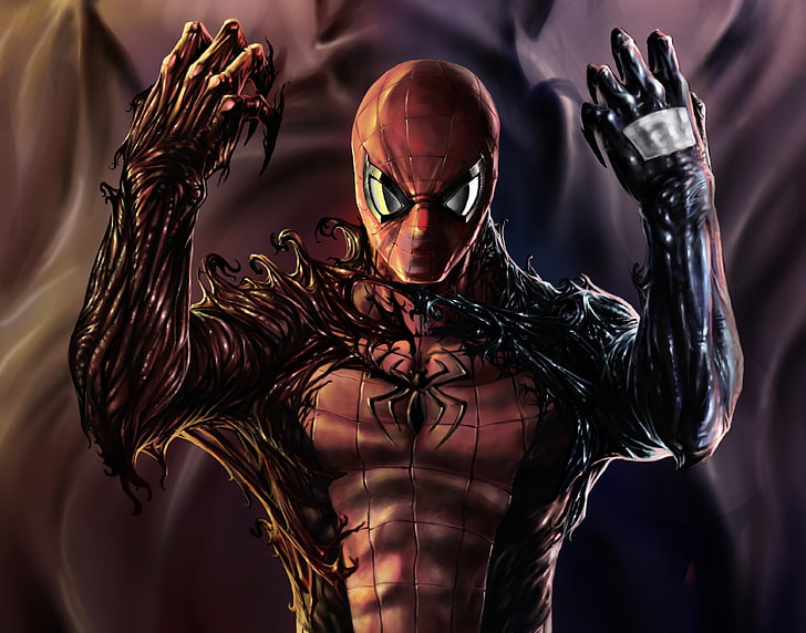 Marvel Spider-Man illustration, Venom, Carnage, symbiote, people