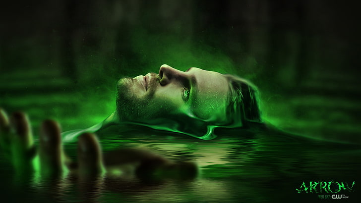 Arrow, Oliver queen, Stephen amell, water, one person, young adult, HD wallpaper