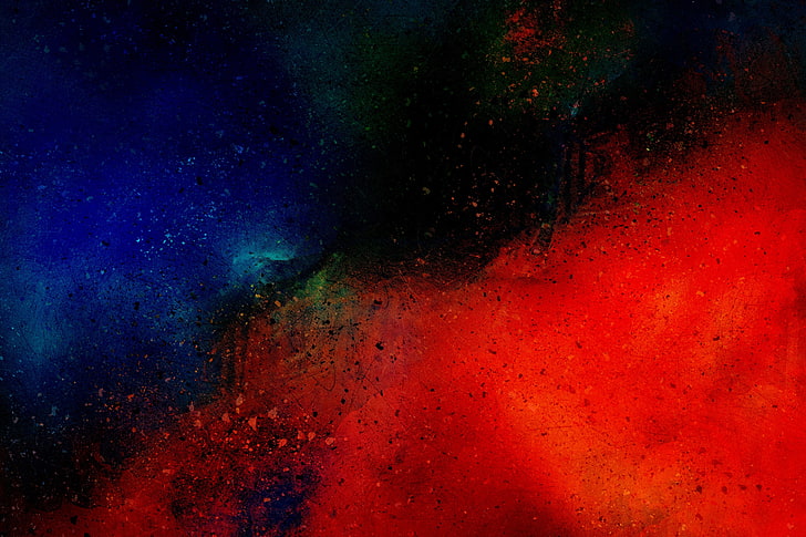 red and black abstract painting, contrast, stains, backgrounds, HD wallpaper
