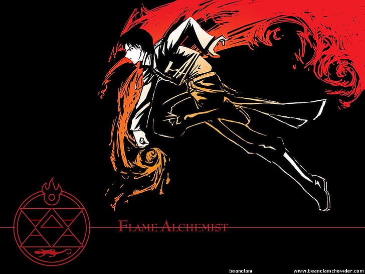 HD wallpaper: Full Metal Alchemist, anime, Roy Mustang, black background |  Wallpaper Flare