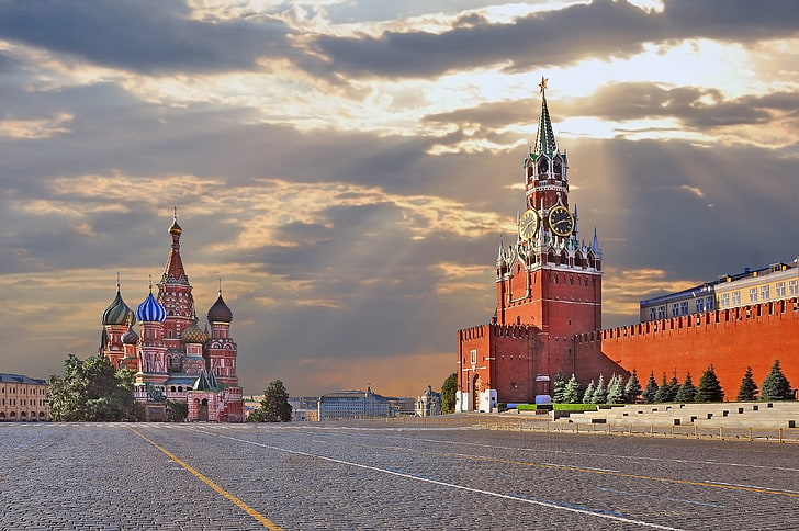 St. Basils church Russia, Moscow, The Kremlin, Red square, architecture, HD wallpaper