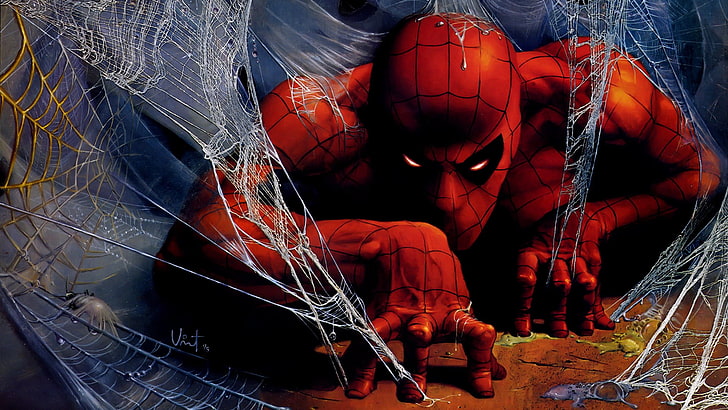 comics, Spider-Man, Peter Parker, digital art, drawing, Marvel Comics, HD wallpaper