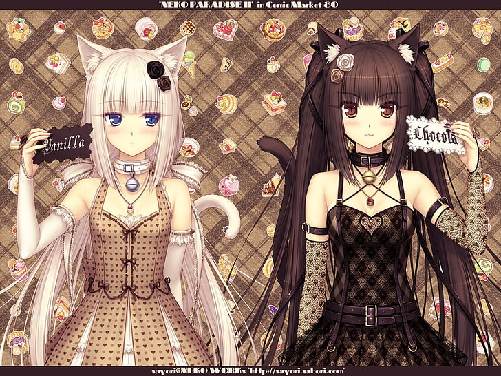 Sayori, nekomimi, anime girls, Neko Para, Chocolat (Neko Para), HD wallpaper