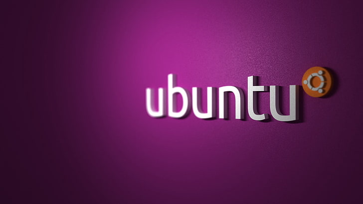 Ubuntu logo, linux, brand, single Word, text, backgrounds, sign, HD wallpaper