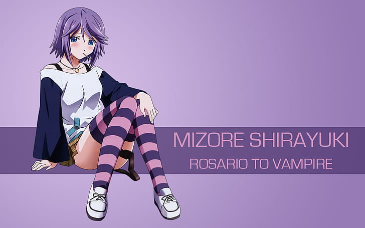 anime girls, Rosario + Vampire, Shirayuki Mizore, HD wallpaper